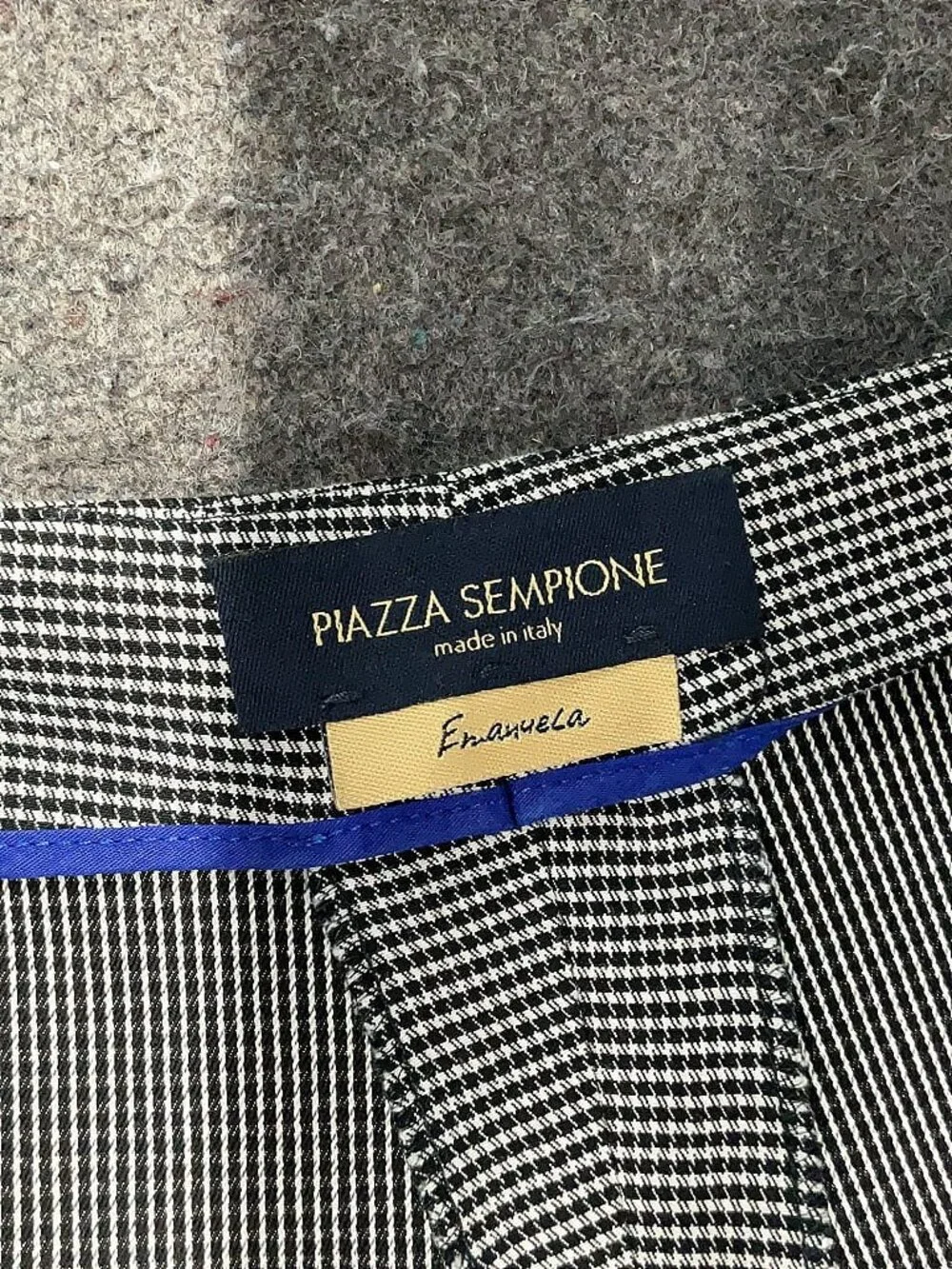 Piazza Sempione Emanuela Houndstooth Dress Pants EU 48 / US 12 Gray - Picture 4 of 6